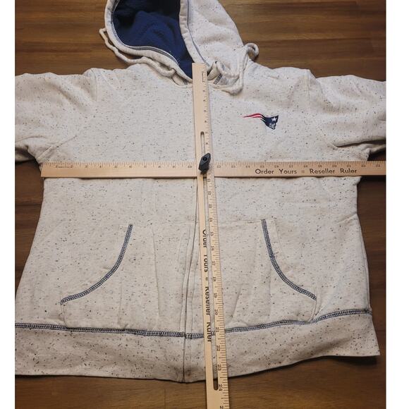 New England Patriots Full Zip Hoodie Men’s Small Gray Blue Pro Line Fleece GUC - Picture 5 of 7